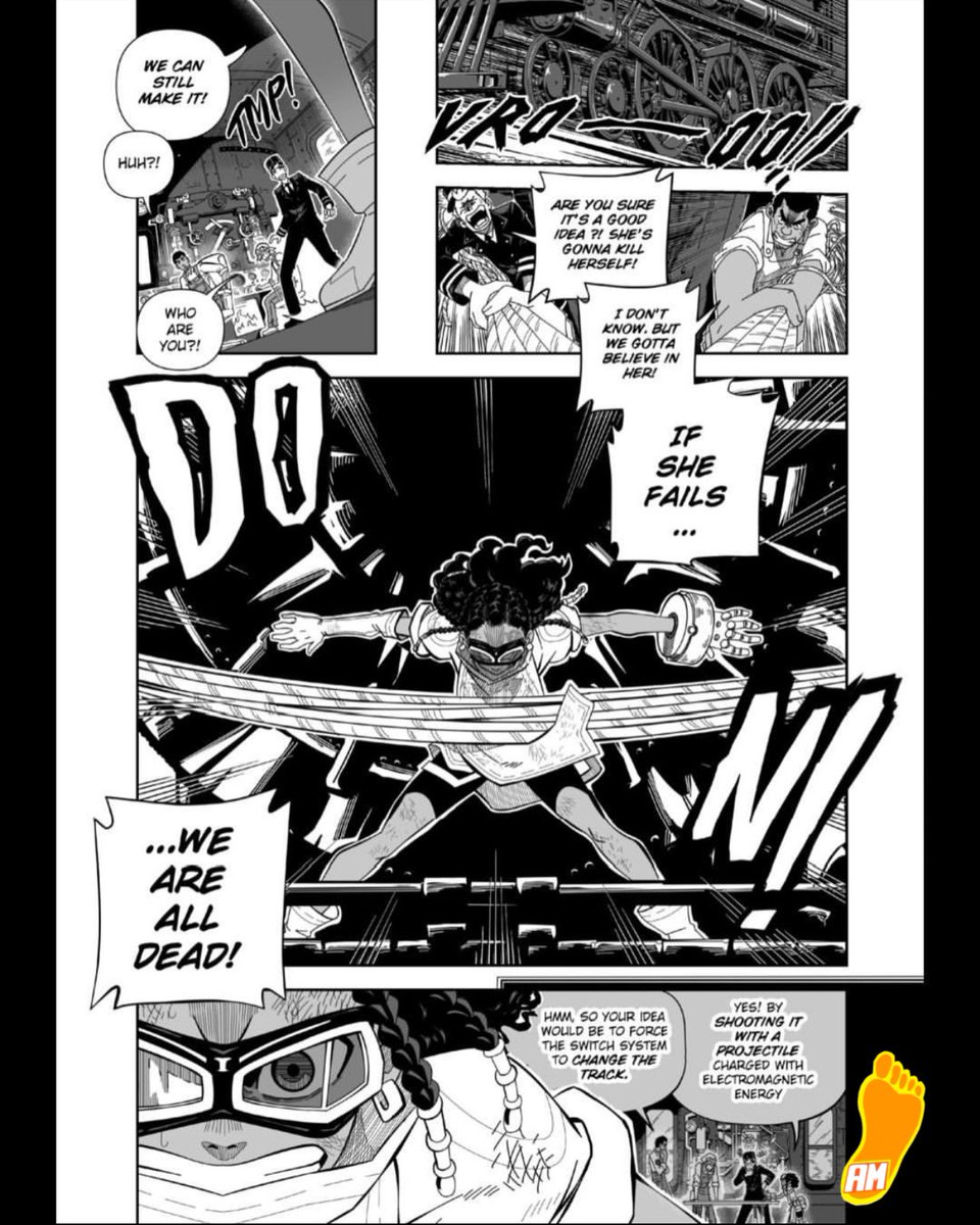 Saturday_am's tweet photo. CLOCK STRIKER FINISHES 2022 with a BANG &amp; STARTS 2023 With a new graphic novel! Shonen manga’s 1st black female hero is ready to SAVE THE DAY against the cyborg demon bandits - read her latest chapter in SATURDAY AM #153 + 154 for FREE via our app! https://t.co/jlIDAJhVNr https://t.co/qpn7Tmi5kg