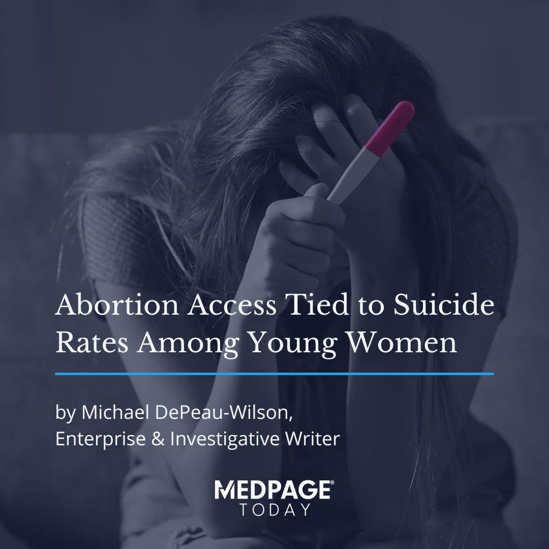 MedPage Today (@medpagetoday) on Twitter photo According to a new study by <a href="/Ran_BarziLab/">Ran Barzilay</a>, the enforcement of TRAP laws was associated with a nearly 6% rise in #suicide rates among reproductive-age women.
Read the full article by <a href="/MedReporterMike/">Michael DePeau-Wilson</a>: bit.ly/3WRM6Rd <a href="/MedPagePsych/">MedPage Psychiatry</a> According to a new study by <a href="/Ran_BarziLab/">Ran Barzilay</a>, the enforcement of TRAP laws was associated with a nearly 6% rise in #suicide rates among reproductive-age women.
Read the full article by <a href="/MedReporterMike/">Michael DePeau-Wilson</a>: bit.ly/3WRM6Rd <a href="/MedPagePsych/">MedPage Psychiatry</a>