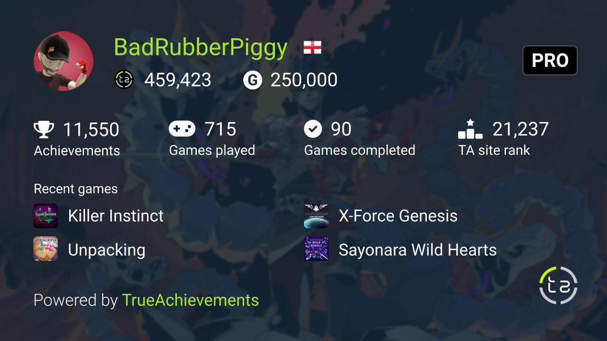 TrueLukemon's tweet image. Quarter mil, let’s go! @TrueAchievement
