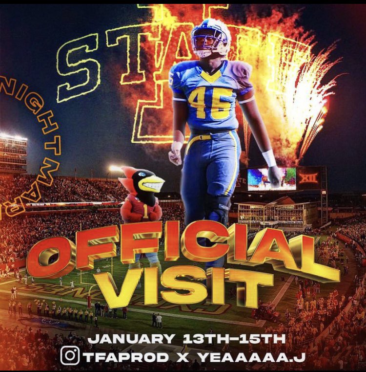 JeffersonAdam5's tweet photo. I will be at Iowa State University on January 13-15 for an Official Visit! 🌪️ #GoCyclones💛❤️

Happy New Year! https://t.co/DOfRP15Axg