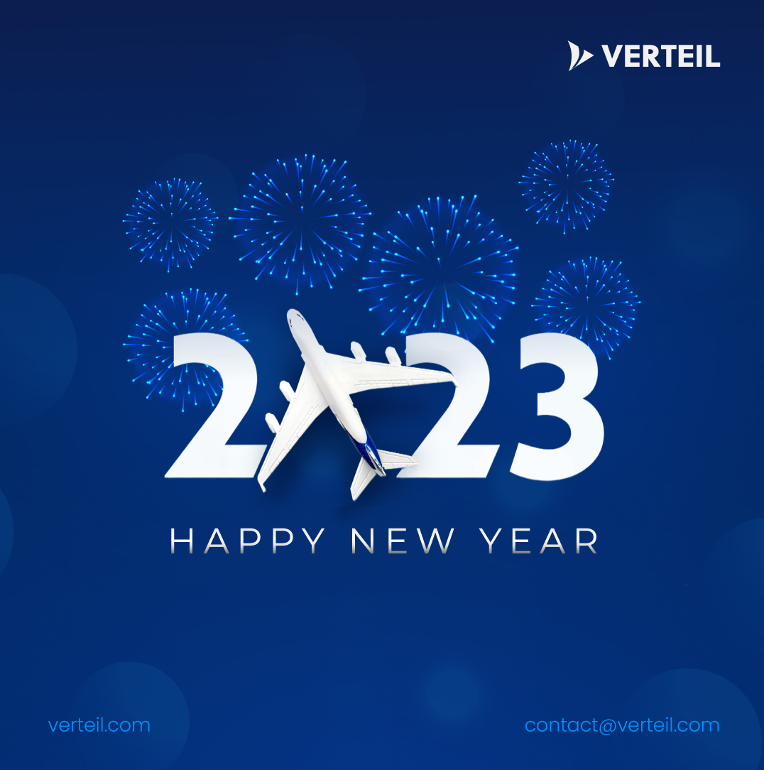 VerteilNDC's tweet photo. 2022 began with uncertainty but ended in hopes for a bright future. Verteil wishes everyone a wonderful year ahead! #2023 #happynewyear2023 #verteil #verteildirectconnect #airlines #ndc #travelagency #traveltech https://t.co/KPqfO8II7h