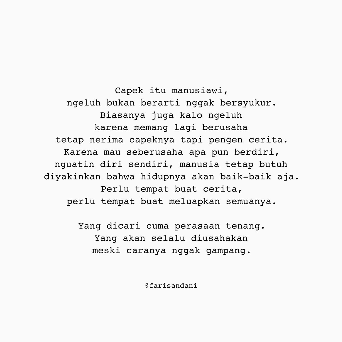 Capek itu manusiawi.