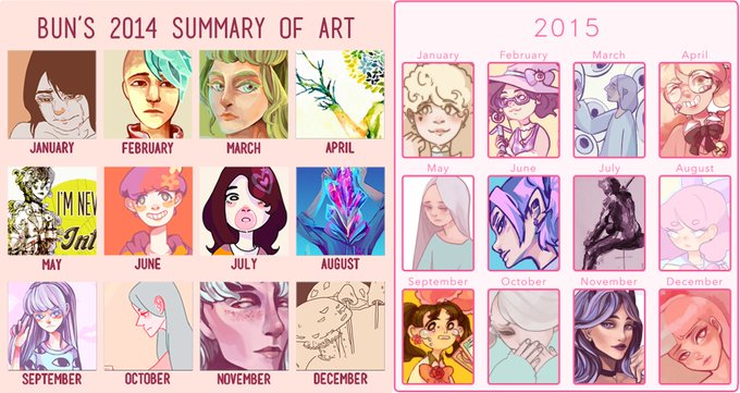 i think i made headway in my goal to create more pieces with thought out compositions! i also discovered a love of green... we'll see how that goes... (previous years below) 