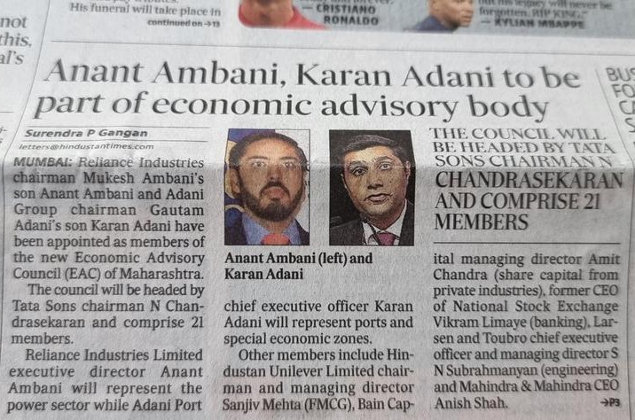 pbhushan1's tweet photo. Who says this is an Adani/Ambani govt? They will only advise govt about how the govt should take care of Power plants &amp; ports which the govt has in any case given to them. People who have a problem with this are Urban Naxals https://t.co/fH2YqvU6yi