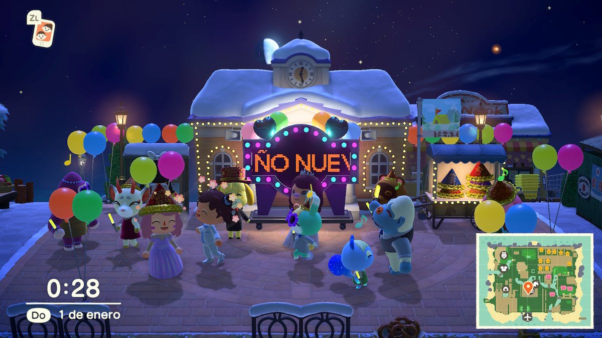 Mqui_AC's tweet photo. celebrando el fin de año con mis amores @Albi_Lau @tere_acnh @Albita_ACNH  #AnimalCrossing #ACNH #NintendoSwitch https://t.co/Hy2DFoDEAv