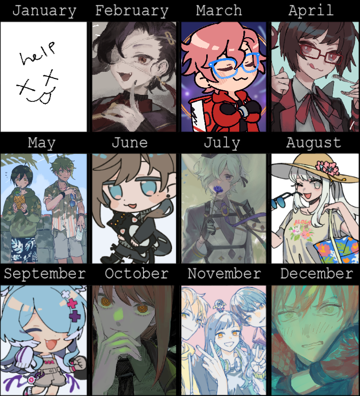 this years art summary,, i didnt draw as much as id want to but maybe 2023 will be better 😭