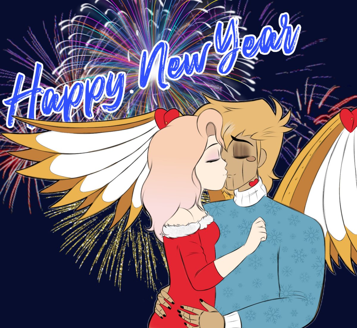 Pearly_Kitten's tweet photo. Pearl and Icarus wish you all a Happy New Year, and wish to spend good time with dear to your heart people💖💖💖
#AphroDesia #AphroDesiaFanart #ADIcarus #AphroDesiaOC https://t.co/wTXuJn5UFP