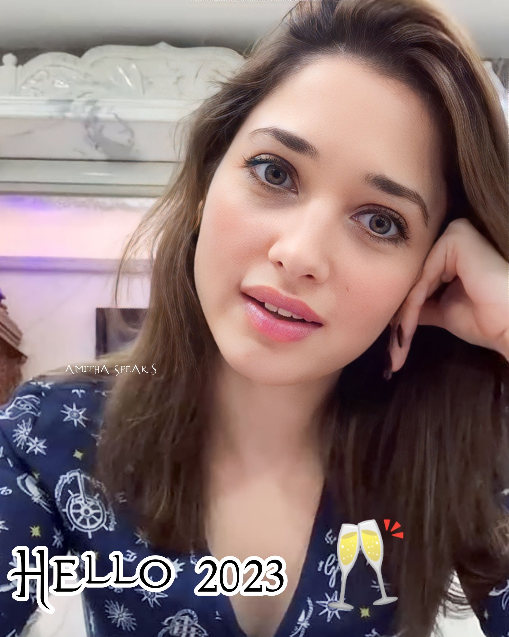 Amitha Tammu "#Welcome2023 🥂 Happy New year 🎉 @tamannaahspeaks ♡ https://t.co/3k9rZ8SyTb" / Twitter