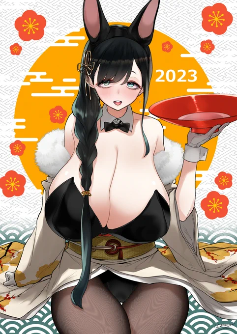 振袖バニーちゃんがあけましておめでとうございますのご挨拶🐰 