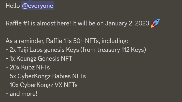 The first raffle for our Taiji holders will be held on Jan. 2 (a snapshot will be taken in 3 hrs) 
Join us before it's too late opensea.io/collection/tai…
Web3 investment opportunities,  top-tier alpha/callers/courses, staking, the upcoming Educational Institute. 
2023 will be huge!