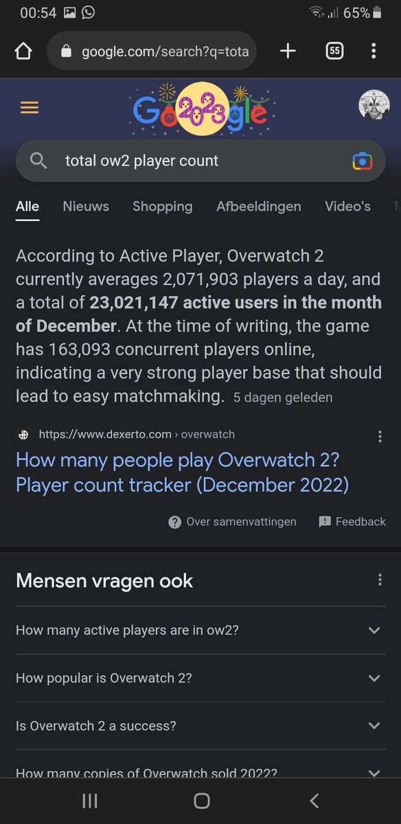 nonosb05's tweet photo. @ObviousThrower @GummyGGS @OverwatchCaval @PlayOverwatch Watchu on about, ow2 got a solid 23M users last December https://t.co/9LK3pZlrBJ