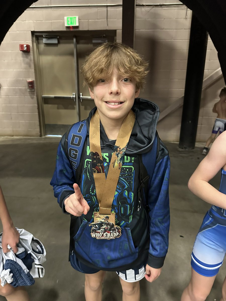 LJMaximo's tweet photo. The Kid did it again! 1st tournament of the wrestling season and takes it down!! Happy New Year- #VinnyTheJet #RidgeWrestlingClub #TTown #Pueblo #SunsetInn #TheChamp https://t.co/V6T78HsoOh
