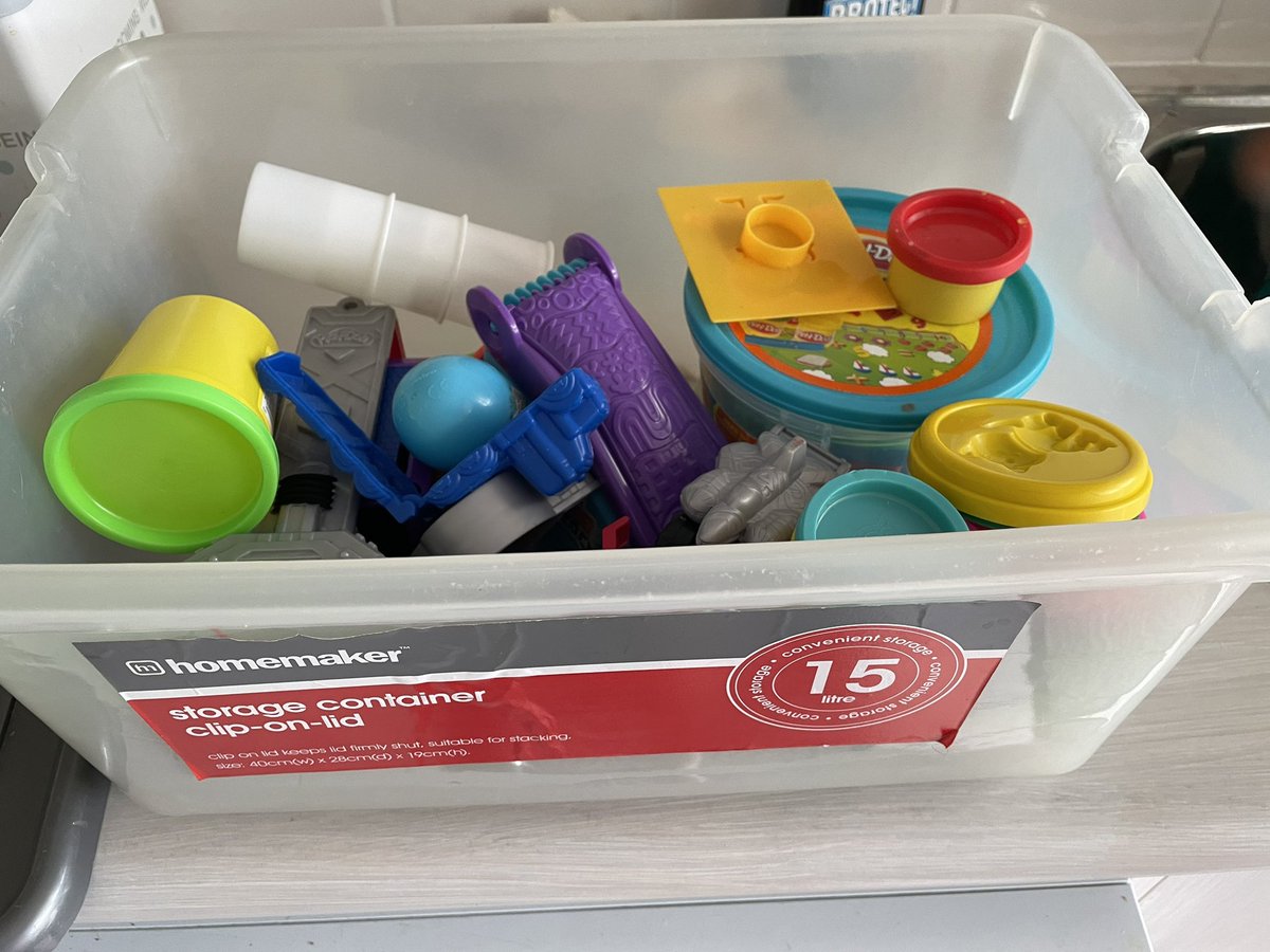 AstroLeanne's tweet photo. The New Year is starting with a cleanout. This box of play doh, which has kept our children amused for many an afternoon, is moving on to the next family. #HappyNewYear2023 https://t.co/NFWknIm7S3