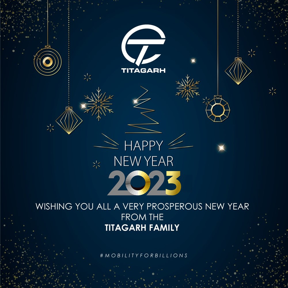 From all of us at Titagarh, wish you all a prosperous and joyous 2023.

Happy New Year !

#titagarh
#mobilityforbillions
#seasonsgreetings 
#happynewyear2023