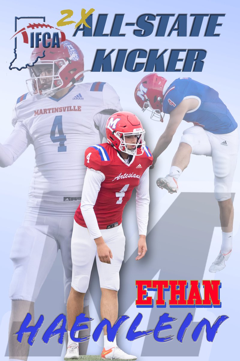 Martinsville_FB's tweet photo. Just wanted to remind y’all that KickerDude @EthanHaenlein repeated the honor his senior season and is 2x IFCA All-State https://t.co/OwEyI8StAw