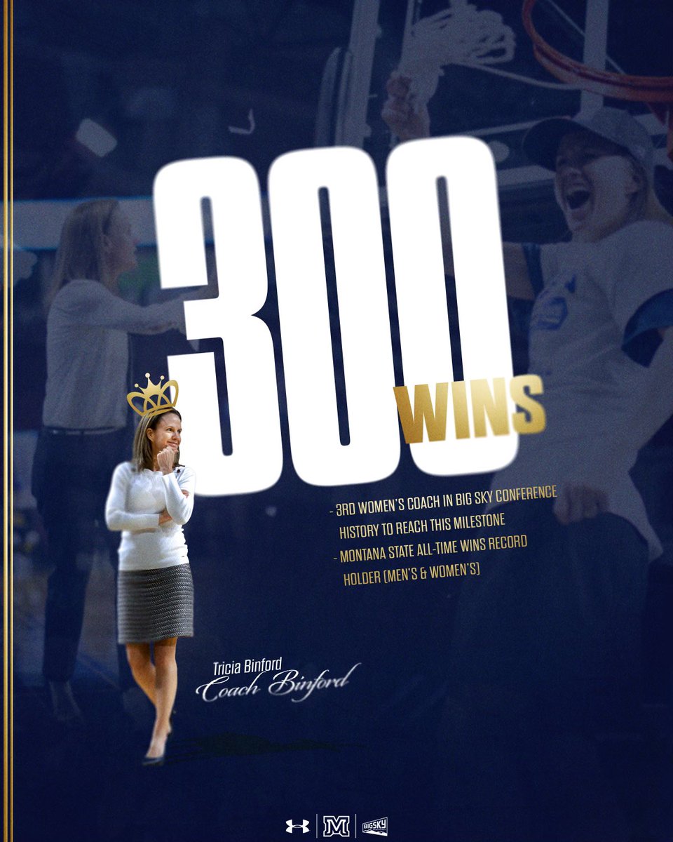 Montana State WBB (@msubobcatswbb) on Twitter photo 💯💯💯!!!
With today’s 92-84 win over EWU, <a href="/CoachBin/">Tricia Binford</a> is officially a 300-game winner!!! We are so grateful to have the 🐐 as our leader!
#Implacable // #GoCatsGo 💯💯💯!!!
With today’s 92-84 win over EWU, <a href="/CoachBin/">Tricia Binford</a> is officially a 300-game winner!!! We are so grateful to have the 🐐 as our leader!
#Implacable // #GoCatsGo