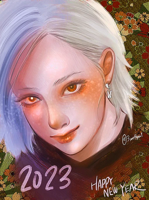 たくさん絵が描ける年になりますように今年もどうぞ宜しくお願いします#HappyNewYear2023 #年賀状イラスト #卯年 #イラスト 