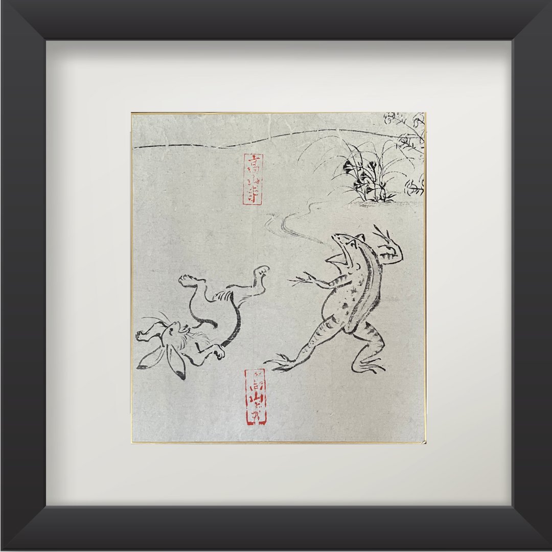 Happy New Year of the rabbit 🐇 May we bravely leap into all things exciting! This is a scene from the oldest Japanese comic, Chouju giga, depicting the moment frog throws rabbit in a sumo wrestling match 🐸 The rabbit leaps back up and ultimately wins! -in our world! #Japanese