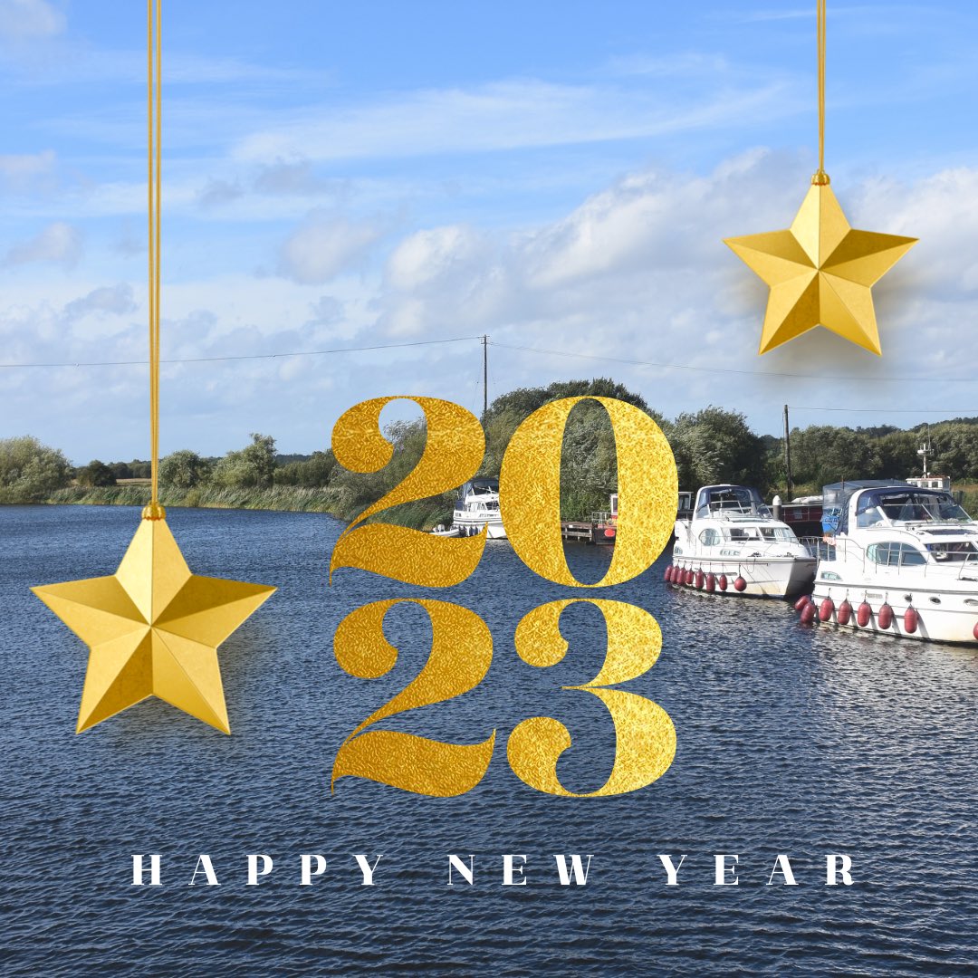 SLCruisers's tweet photo. Happy New Year from all of us here at Silver Line Cruisers. Best wishes to you, we look forward to welcoming you aboard 2023! 
.
.
.
#newyear #2023adventure #HeadIntoTheBlue #discoverloughderg #irishwaterways #boatingireland https://t.co/HcIGSq1JMZ