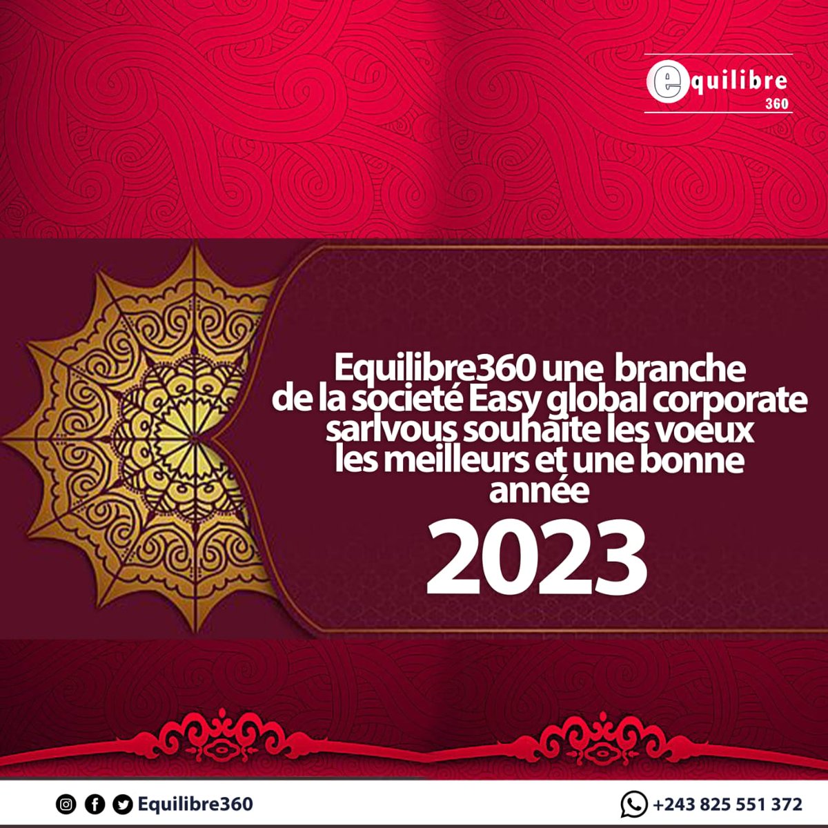 equilibre_360's tweet photo. Happy New Year 2023🎉❤️🥳🎉 succès prospérité percé longévité intelligence sagesse faveur de Dieu dans tout ce que tu vas bien entreprendre soyez béni 🎉
:
:
#happynewyear #2023 #happy #startups https://t.co/q6KFzFKlgY