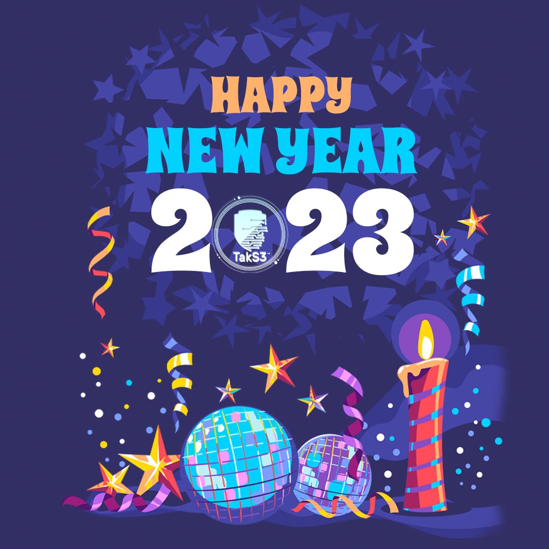 TakS3_LLC's tweet photo. As we enter the new year, we at TakS3 LLC  wanted to take a moment to wish you a happy 🎉 and prosperous🎂2023. We hope that the coming year brings you success 🏅 in all of your endeavors.
 #holidays2023 #cybersecuritystartup  #merrychristmas2023 #happynewyear2023 https://t.co/atxqQcIXQM
