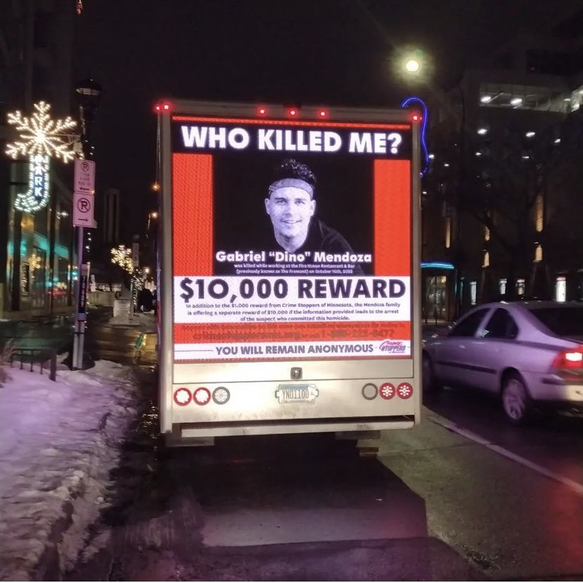 71in2022's tweet photo. Right now outside Firehouse in #Minneapolis where Gabe was murdered on 10/16/22. Help us get justice https://t.co/c9jFFnInxQ