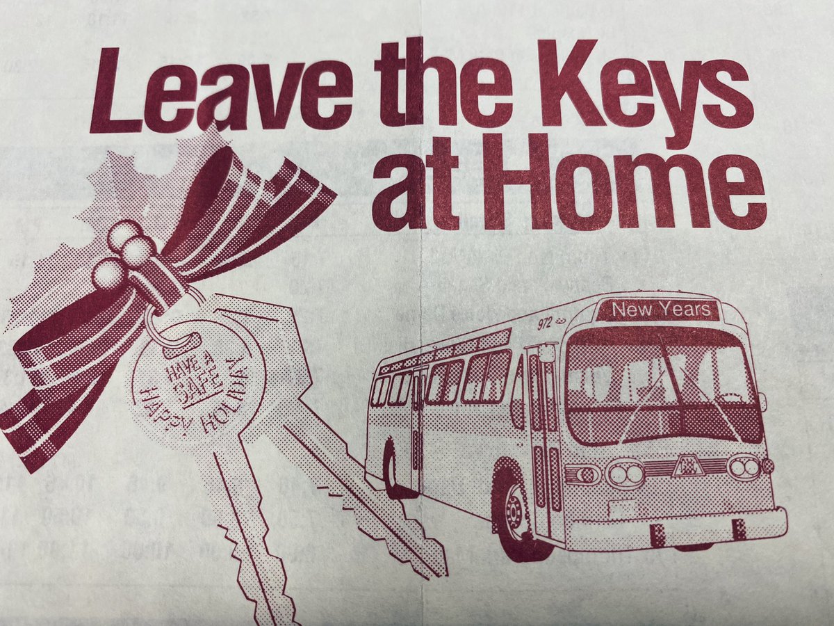 The messaging from this early 1990’s BC Transit advert is spot on! Transit in #Kamloops is free this evening after 6:00pm! Celebrate NYE in sustainable style, and travel safe! 🍾🚏

For more info, visit: bctransit.com/Kamloops #BCTransit