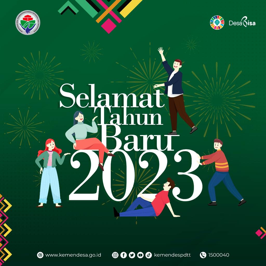 kemendespdt's tweet photo. Selamat Tahun Baru 2023, #SobatDesa 🥳🥳.

Mari isi hari-hari di tahun 2023 dengan lebih produktif dan kreatif. 

Mari bangkit bersama untuk terus memulihkan diri membangun Indonesia dari Desa. 

#KemendesPDTT
#DesaBisa 
#SDGsDesa 
#MulaiDariDesa https://t.co/BHwoSDBOfI