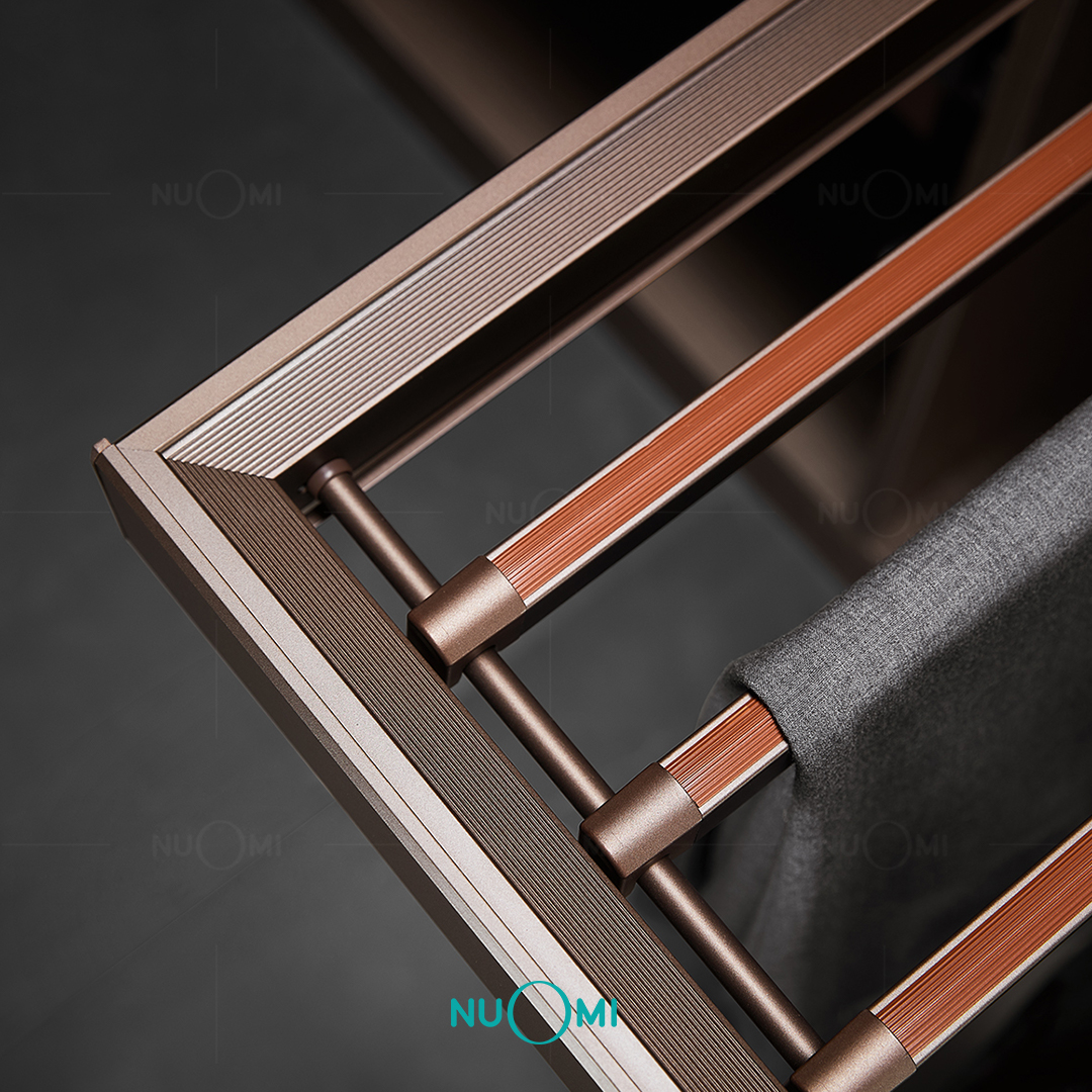 Nuomihome_Asia's tweet image. NUOMI | RALPHIE SERIES SOFT-CLOSE TROUSERS RACK
▪Aluminum alloy with agate red leather, elegant texture
▪Humanized design, adjustable trousers rack interval
▪Convenient storage for your trousers.

#nuomi #wardrobestorage #closetstorage #trousersrack
