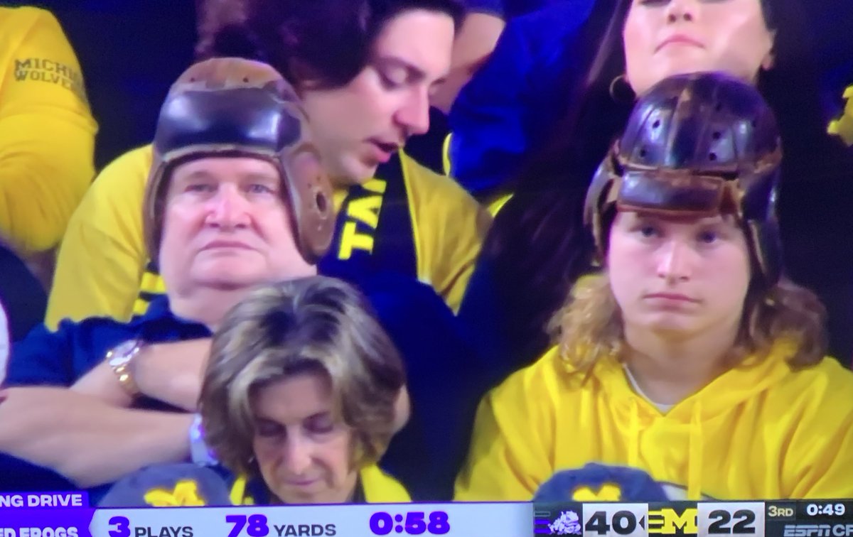 These were the actual helmets worn the last time Michigan won more than 50% of a National Championship