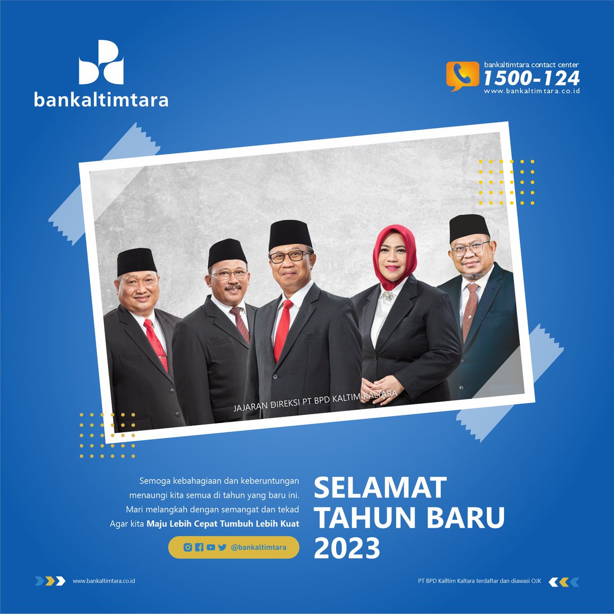 bankaltimtara's tweet photo. Selamat Tahun Baru 2023
Maju Lebih Cepat Tumbuh Lebih Kuat.

#bankaltimtara https://t.co/ACj58jrdzG