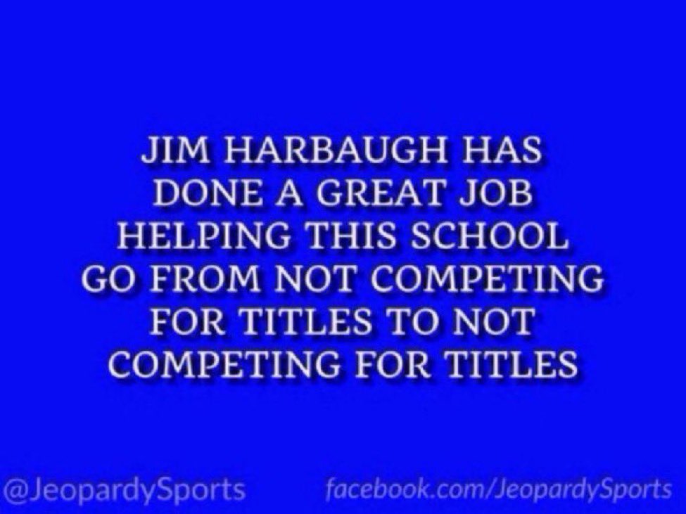 “What is: the University of Michigan?”
#JeopardySports #CFBPlayoff