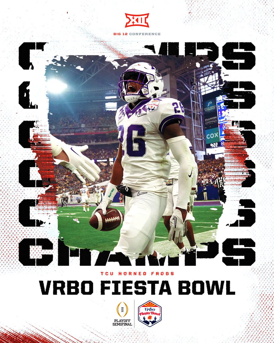 .<a href="/Fiesta_Bowl/">Fiesta Sports Foundation</a> 𝐂𝐡𝐚𝐦𝐩𝐢𝐨𝐧𝐬 🏆

<a href="/CFBPlayoff/">College Football Playoff</a> 𝐍𝐚𝐭𝐢𝐨𝐧𝐚𝐥 𝐂𝐡𝐚𝐦𝐩𝐢𝐨𝐧𝐬𝐡𝐢𝐩 🔜

#Big12FB x <a href="/TCUFootball/">TCU Football</a>