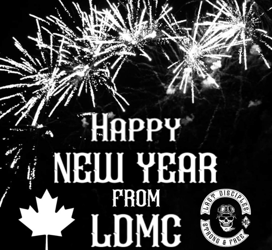 LDMCCanada's tweet photo. Have fun, be safe, and may God Bless and watch over you all in the coming year!

#ldmccanada #lastdisciplesmc #lastdisciples #ldmc #christian #christianity #motorcycle #motorcycles #canada #ontario https://t.co/AFUcgrGTLN
