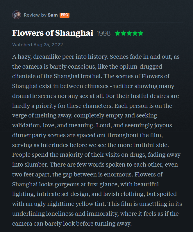 Sam on Twitter "It's been 6 months and Flowers of Shanghai is still