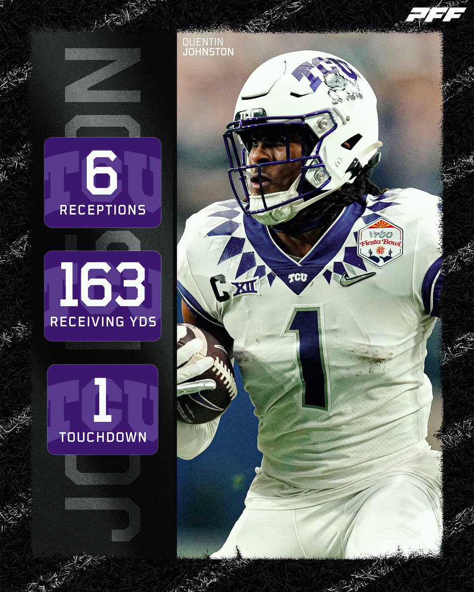 PFF_College's tweet photo. Quentin Johnston showed out on the big stage🐸🗣 https://t.co/rLbnduhoqq