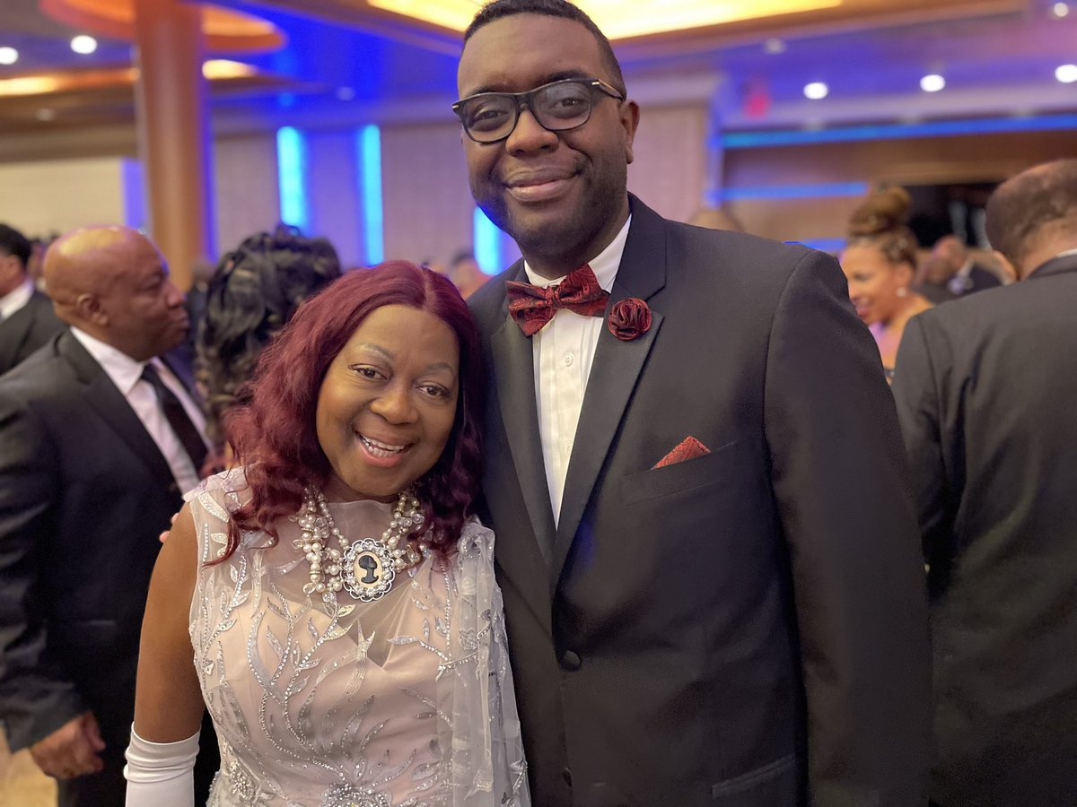 MrPalbert's tweet photo. Amazing time at the Centennial Comus Ball with wife Dr. Ranae Albert. Everyone in the room has contributed much to our society. Thank you @pollardjustice , for inviting me. You have been a friend and mentor for close to 10 years. #HappyNewYear2023 #blackexcellence #newyearinstyle https://t.co/BEP0UohvqM