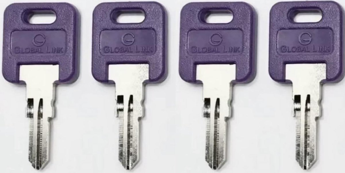 Global Link RV Motorhome Compartment Lock Key, 4 Purple Global Link Keys Cut to Your Code G301 Thru G391, New and Replaceable G9VJVSK

amazon.com/dp/B09THH2TC5?…