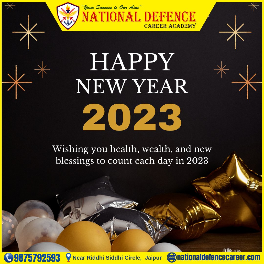 DefenceJaipur's tweet photo. Successful are those who never give up to difficult situations and problems. You have a lot of potential to make the impossible possible. Wish you a successful year ahead. Happy new year.
#newyear2023 #HappyNewYear #newhopes #education2023 #ndcajaipur #newbeginnings https://t.co/7UsNhgVs4J