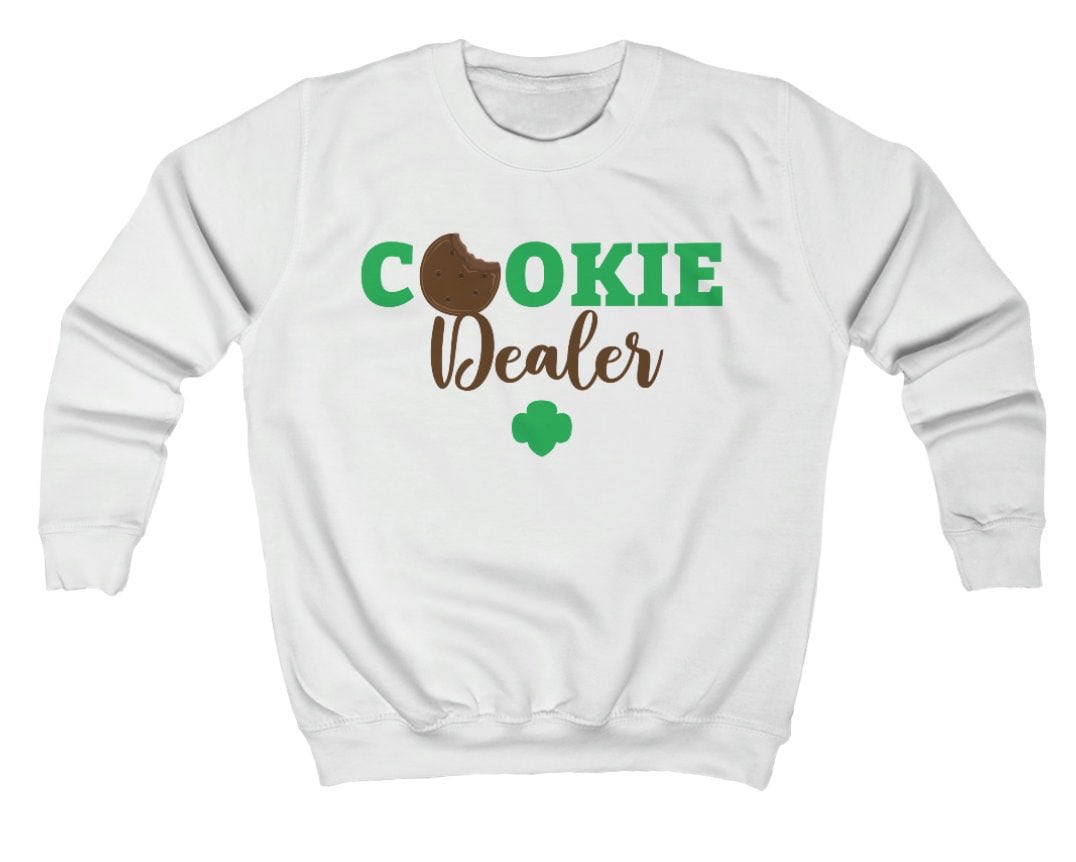 utter_design's tweet photo. Excited to share this item from my #etsy shop: Girl Scout Cookie Dealer Kids Sweatshirt for Cookie Selling Season https://t.co/nIA6CjsYvt https://t.co/cyJplpXoh9