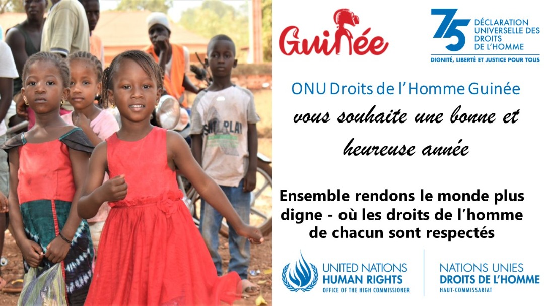 Onudhguinee's tweet photo. Bonne année 2023.
Pour un monde plus digne et respectueux des #DroitsHumains en #Guinée
#StandUp4HumanRights https://t.co/QULv3mOR1H