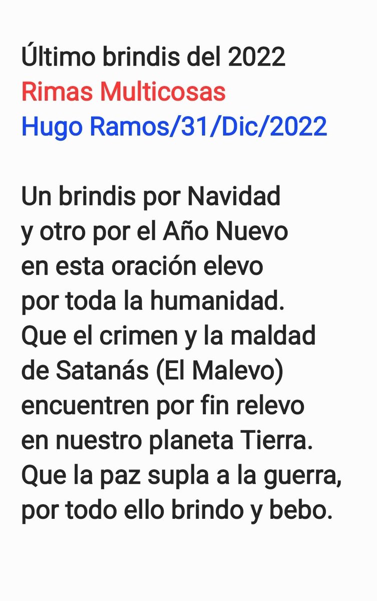 HugoRam69603819's tweet photo. Último brindis del año 2022 https://t.co/53PGbXNclS