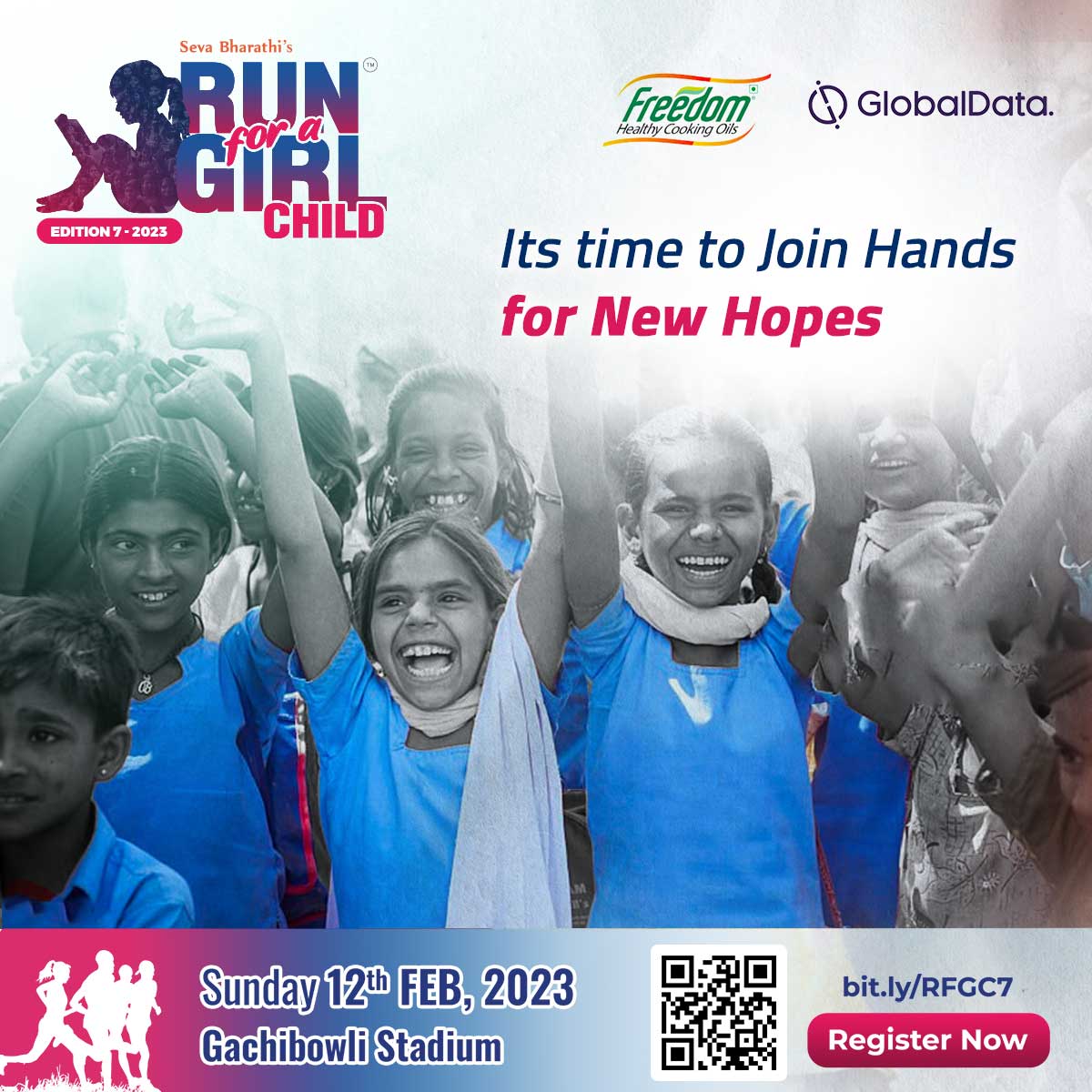 run4agirlchild's tweet photo. The right time to take a resolution for filling the hopes and smiles in the lives of 10k girls is today. 

Be empowered, register today: *https://t.co/hOFejLMdrt*

#All4GirlChild #HappyNewYear2023 @sevabharathitg @sewagathatg @Sewaintl https://t.co/VJr9evNwXO