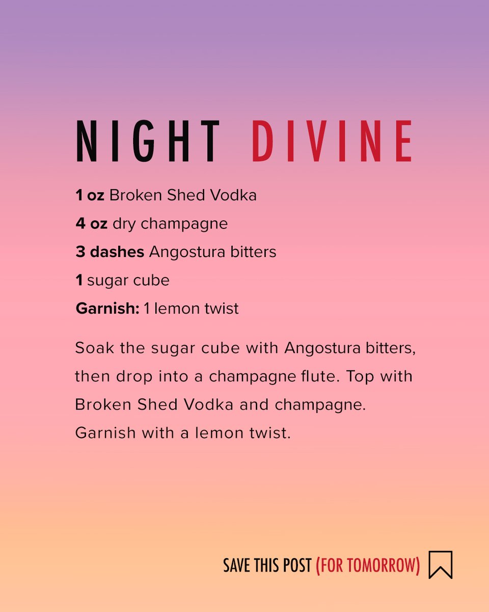 Simple, refreshing, and elegant... Night divine is the best drink to hold up as you cheers into the new year. 🥂✨
.
.
  #BrokenShedVodka #TheVodkaOfTomorrow #NZVodka #PremiumVodka #Cocktails #Cocktailhour #mixologist #cocktailphotography #vodka #cocktailrecipe