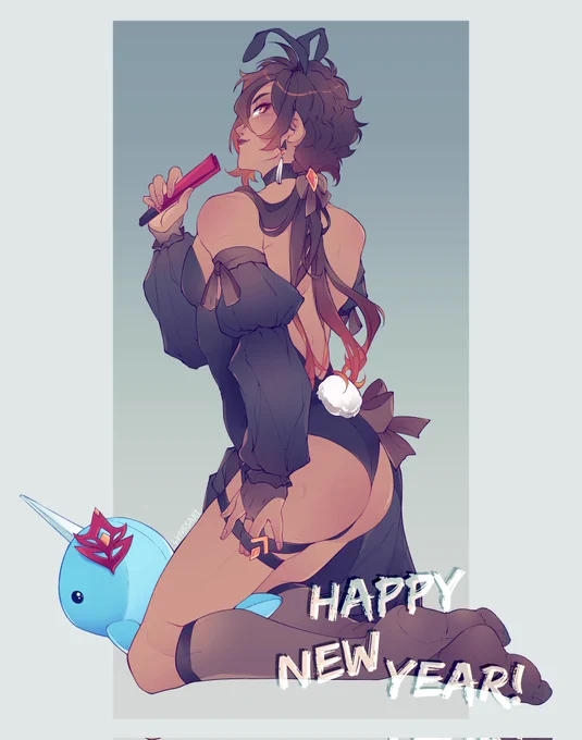 Last art of the year!Hope you enjoy the New Year just like Mr. Zhongli muah muah#genshinimpact #tartali implied 