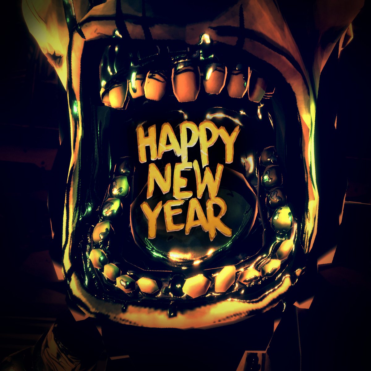 Bendy's tweet photo. Have a scream’n New Year.

#BENDY #BATDR https://t.co/z8owEPEYB2