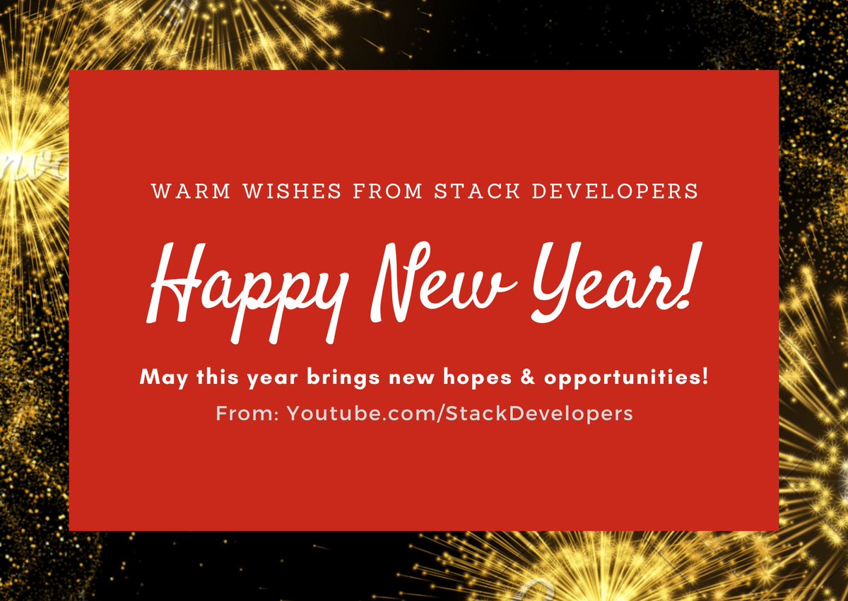 stacdevelopers's tweet image. Dear friends, wishing that the new year brings new hopes and new opportunities. Learn from your mistakes, and accomplish your goals for the future. Happy new year to all.
Best Regards,
Youtube.com/StackDevelopers
#newyear #newyear2023 #laravel9 #laravel10 #laravel #LaravelTutorial