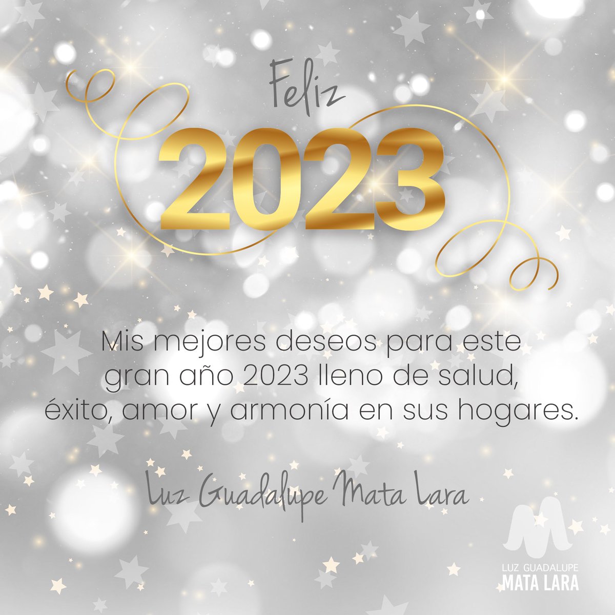 LuzGuadalupeMa2's tweet photo. ¡Les deseo un feliz año 2023! 

Que la paz, la armonía, el amor y sobre todo la salud reine en sus hogares. https://t.co/WBDDYun47I