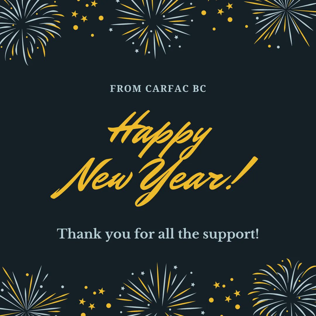 Happy New Year from CARFAC BC! Thank you to all our members who have supported us throughout this year, and we look forward to working with everyone in 2023.