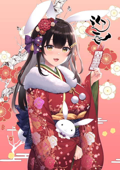 うさぎ年のあけおめ絵🐇✧˖° 